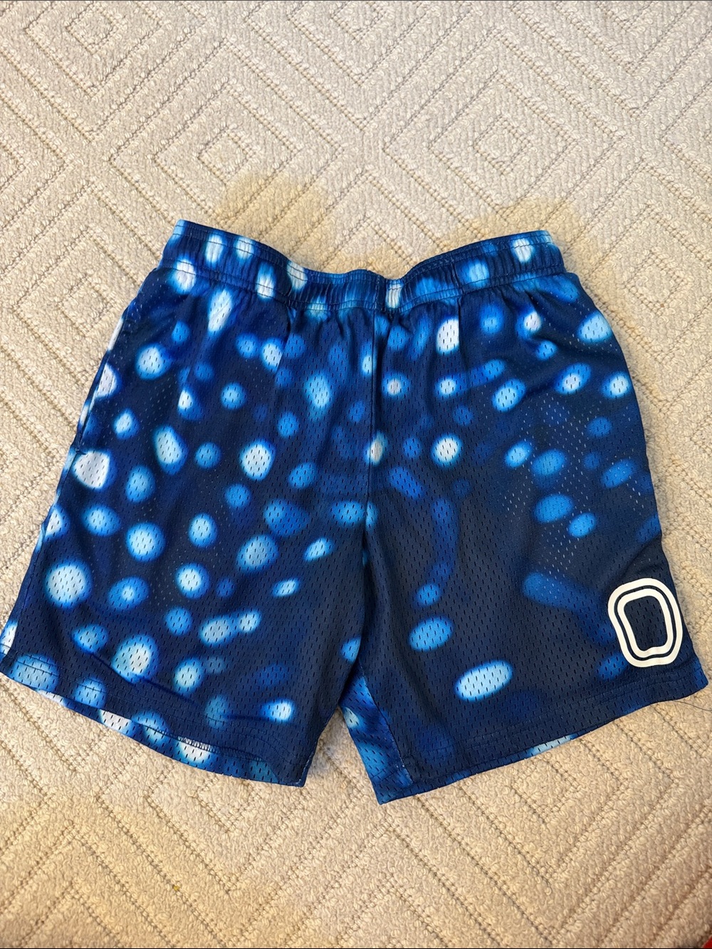 Overtime Kids' Blue Patterned Athletic Mesh Shorts
